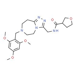 ChemSpider 2D Image | N-{[7-(2,4,6-Trimethoxybenzyl)-6,7,8,9-tetrahydro-5H-[1,2,4]triazolo[4,3-d][1,4]diazepin-3-yl]methyl}tetrahydro-3-furancarboxamide | C22H31N5O5