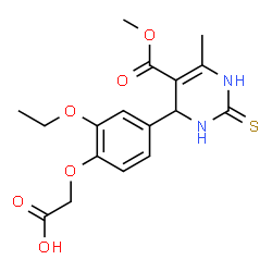 ChemSpider 2D Image | {2-Ethoxy-4-[5-(methoxycarbonyl)-6-methyl-2-thioxo-1,2,3,4-tetrahydro-4-pyrimidinyl]phenoxy}acetic acid | C17H20N2O6S