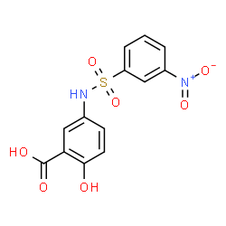 ChemSpider 2D Image | 2-Hydroxy-5-(3-nitro-benzenesulfonylamino)-benzoic acid | C13H10N2O7S