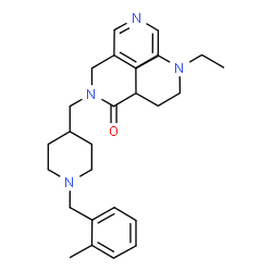 ChemSpider 2D Image | 1-Ethyl-N-{[1-(2-methylbenzyl)-4-piperidinyl]methyl}-N-(3-pyridinylmethyl)-4-piperidinecarboxamide | C28H40N4O