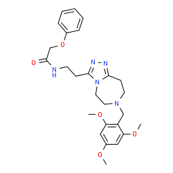 ChemSpider 2D Image | 2-Phenoxy-N-{2-[7-(2,4,6-trimethoxybenzyl)-6,7,8,9-tetrahydro-5H-[1,2,4]triazolo[4,3-d][1,4]diazepin-3-yl]ethyl}acetamide | C26H33N5O5