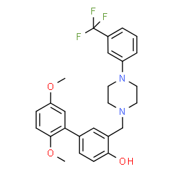 ChemSpider 2D Image | 2',5'-Dimethoxy-3-({4-[3-(trifluoromethyl)phenyl]-1-piperazinyl}methyl)-4-biphenylol | C26H27F3N2O3