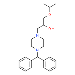 ChemSpider 2D Image | 1-[4-(Diphenylmethyl)-1-piperazinyl]-3-isopropoxy-2-propanol | C23H32N2O2