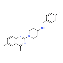 ChemSpider 2D Image | 1-(4,6-Dimethyl-2-quinazolinyl)-N-(4-fluorobenzyl)-4-piperidinamine | C22H25FN4