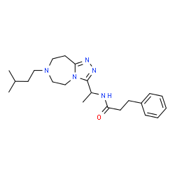 ChemSpider 2D Image | N-{1-[7-(3-Methylbutyl)-6,7,8,9-tetrahydro-5H-[1,2,4]triazolo[4,3-d][1,4]diazepin-3-yl]ethyl}-3-phenylpropanamide | C22H33N5O
