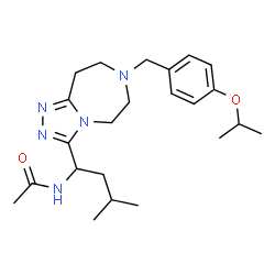 ChemSpider 2D Image | N-{1-[7-(4-Isopropoxybenzyl)-6,7,8,9-tetrahydro-5H-[1,2,4]triazolo[4,3-d][1,4]diazepin-3-yl]-3-methylbutyl}acetamide | C23H35N5O2