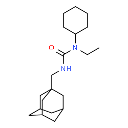 ChemSpider 2D Image | 3-(Adamantan-1-ylmethyl)-1-cyclohexyl-1-ethylurea | C20H34N2O