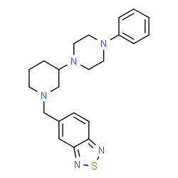 ChemSpider 2D Image | 5-{[3-(4-Phenyl-1-piperazinyl)-1-piperidinyl]methyl}-2,1,3-benzothiadiazole | C22H27N5S