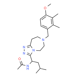 ChemSpider 2D Image | N-{1-[7-(4-Methoxy-2,3-dimethylbenzyl)-6,7,8,9-tetrahydro-5H-[1,2,4]triazolo[4,3-d][1,4]diazepin-3-yl]-3-methylbutyl}acetamide | C23H35N5O2