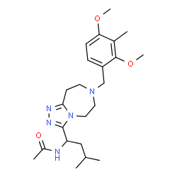 ChemSpider 2D Image | N-{1-[7-(2,4-Dimethoxy-3-methylbenzyl)-6,7,8,9-tetrahydro-5H-[1,2,4]triazolo[4,3-d][1,4]diazepin-3-yl]-3-methylbutyl}acetamide | C23H35N5O3