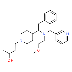 ChemSpider 2D Image | 4-(4-{1-[(2-Methoxyethyl)(3-pyridinylmethyl)amino]-2-phenylethyl}-1-piperidinyl)-2-butanol | C26H39N3O2