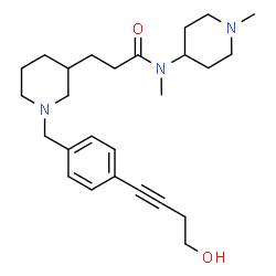ChemSpider 2D Image | 3-{1-[4-(4-Hydroxy-1-butyn-1-yl)benzyl]-3-piperidinyl}-N-methyl-N-(1-methyl-4-piperidinyl)propanamide | C26H39N3O2