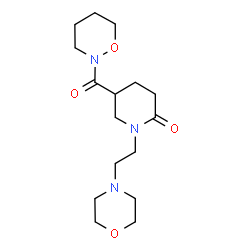 ChemSpider 2D Image | 1-[2-(4-Morpholinyl)ethyl]-5-(1,2-oxazinan-2-ylcarbonyl)-2-piperidinone | C16H27N3O4