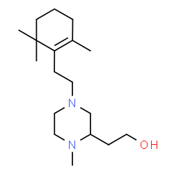 ChemSpider 2D Image | 2-{1-Methyl-4-[2-(2,6,6-trimethyl-1-cyclohexen-1-yl)ethyl]-2-piperazinyl}ethanol | C18H34N2O
