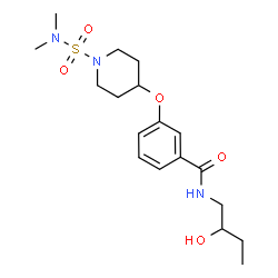 ChemSpider 2D Image | 3-{[1-(Dimethylsulfamoyl)-4-piperidinyl]oxy}-N-(2-hydroxybutyl)benzamide | C18H29N3O5S