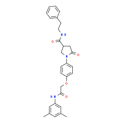 ChemSpider 2D Image | 1-(4-{[(3,5-dimethylphenyl)carbamoyl]methoxy}phenyl)-5-oxo-N-(2-phenylethyl)pyrrolidine-3-carboxamide | C29H31N3O4