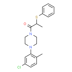 ChemSpider 2D Image | 1-[4-(5-Chloro-2-methylphenyl)-1-piperazinyl]-2-(phenylsulfanyl)-1-propanone | C20H23ClN2OS