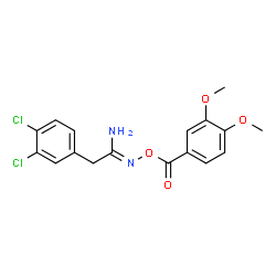 ChemSpider 2D Image | 2-(3,4-Dichlorophenyl)-N-[(3,4-dimethoxybenzoyl)oxy]ethanimidamide | C17H16Cl2N2O4