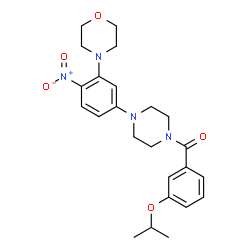ChemSpider 2D Image | (3-Isopropoxyphenyl){4-[3-(4-morpholinyl)-4-nitrophenyl]-1-piperazinyl}methanone | C24H30N4O5
