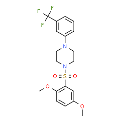ChemSpider 2D Image | 1-[(2,5-Dimethoxyphenyl)sulfonyl]-4-[3-(trifluoromethyl)phenyl]piperazine | C19H21F3N2O4S