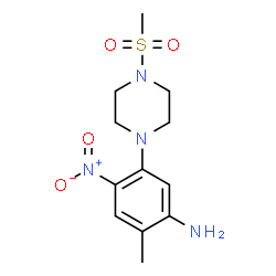 ChemSpider 2D Image | 2-Methyl-5-[4-(methylsulfonyl)-1-piperazinyl]-4-nitroaniline | C12H18N4O4S