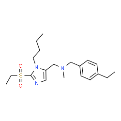 ChemSpider 2D Image | 1-[1-Butyl-2-(ethylsulfonyl)-1H-imidazol-5-yl]-N-(4-ethylbenzyl)-N-methylmethanamine | C20H31N3O2S