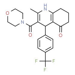 ChemSpider 2D Image | 2-Methyl-3-(4-morpholinylcarbonyl)-4-[4-(trifluoromethyl)phenyl]-4,6,7,8-tetrahydro-5(1H)-quinolinone | C22H23F3N2O3