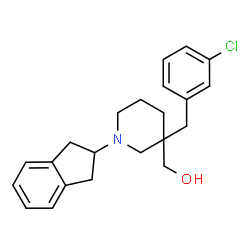ChemSpider 2D Image | [3-(3-Chlorobenzyl)-1-(2,3-dihydro-1H-inden-2-yl)-3-piperidinyl]methanol | C22H26ClNO
