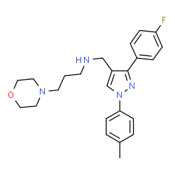 ChemSpider 2D Image | N-{[3-(4-Fluorophenyl)-1-(4-methylphenyl)-1H-pyrazol-4-yl]methyl}-3-(4-morpholinyl)-1-propanamine | C24H29FN4O