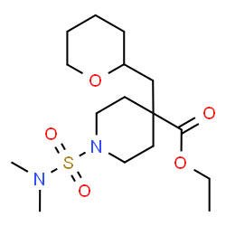ChemSpider 2D Image | Ethyl 1-(dimethylsulfamoyl)-4-(tetrahydro-2H-pyran-2-ylmethyl)-4-piperidinecarboxylate | C16H30N2O5S