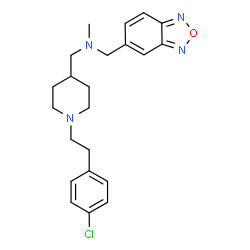 ChemSpider 2D Image | 1-(2,1,3-Benzoxadiazol-5-yl)-N-({1-[2-(4-chlorophenyl)ethyl]-4-piperidinyl}methyl)-N-methylmethanamine | C22H27ClN4O
