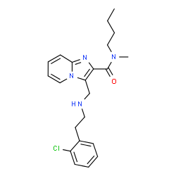 ChemSpider 2D Image | N-Butyl-3-({[2-(2-chlorophenyl)ethyl]amino}methyl)-N-methylimidazo[1,2-a]pyridine-2-carboxamide | C22H27ClN4O