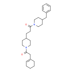 ChemSpider 2D Image | 1-(4-Benzyl-1-piperidinyl)-3-[1-(1-cyclohexen-1-ylacetyl)-4-piperidinyl]-1-propanone | C28H40N2O2