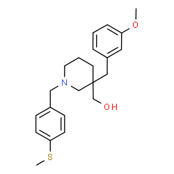 ChemSpider 2D Image | {3-(3-Methoxybenzyl)-1-[4-(methylsulfanyl)benzyl]-3-piperidinyl}methanol | C22H29NO2S
