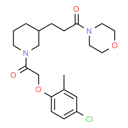 ChemSpider 2D Image | 3-{1-[(4-Chloro-2-methylphenoxy)acetyl]-3-piperidinyl}-1-(4-morpholinyl)-1-propanone | C21H29ClN2O4