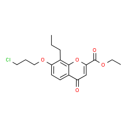 ChemSpider 2D Image | Ethyl 7-(3-chloropropoxy)-4-oxo-8-propyl-4H-chromene-2-carboxylate | C18H21ClO5