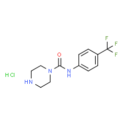 ChemSpider 2D Image | N-[4-(Trifluoromethyl)phenyl]-1-piperazinecarboxamide hydrochloride (1:1) | C12H15ClF3N3O