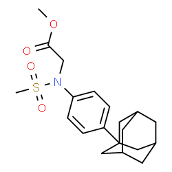 ChemSpider 2D Image | Methyl N-[4-(adamantan-1-yl)phenyl]-N-(methylsulfonyl)glycinate | C20H27NO4S