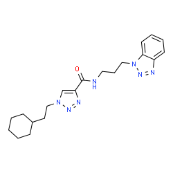 ChemSpider 2D Image | N-[3-(1H-Benzotriazol-1-yl)propyl]-1-(2-cyclohexylethyl)-1H-1,2,3-triazole-4-carboxamide | C20H27N7O