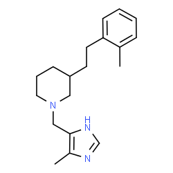 ChemSpider 2D Image | 1-[(4-Methyl-1H-imidazol-5-yl)methyl]-3-[2-(2-methylphenyl)ethyl]piperidine | C19H27N3