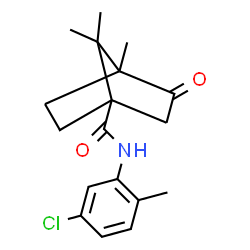 ChemSpider 2D Image | N-(5-Chloro-2-methylphenyl)-4,7,7-trimethyl-3-oxobicyclo[2.2.1]heptane-1-carboxamide | C18H22ClNO2