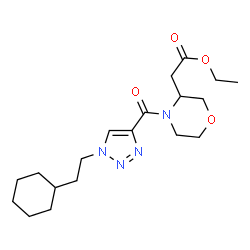 ChemSpider 2D Image | Ethyl (4-{[1-(2-cyclohexylethyl)-1H-1,2,3-triazol-4-yl]carbonyl}-3-morpholinyl)acetate | C19H30N4O4