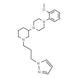 ChemSpider 2D Image | 1-(2-Methoxyphenyl)-4-{1-[3-(1H-pyrazol-1-yl)propyl]-3-piperidinyl}piperazine | C22H33N5O