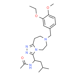 ChemSpider 2D Image | N-{1-[7-(3-Ethoxy-4-methoxybenzyl)-6,7,8,9-tetrahydro-5H-[1,2,4]triazolo[4,3-d][1,4]diazepin-3-yl]-3-methylbutyl}acetamide | C23H35N5O3
