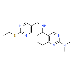 ChemSpider 2D Image | N~5~-{[2-(Ethylsulfanyl)-5-pyrimidinyl]methyl}-N~2~,N~2~-dimethyl-5,6,7,8-tetrahydro-2,5-quinazolinediamine | C17H24N6S