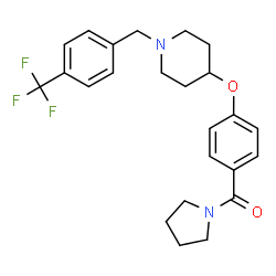 ChemSpider 2D Image | 1-Pyrrolidinyl[4-({1-[4-(trifluoromethyl)benzyl]-4-piperidinyl}oxy)phenyl]methanone | C24H27F3N2O2