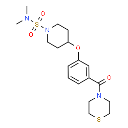 ChemSpider 2D Image | N,N-Dimethyl-4-[3-(4-thiomorpholinylcarbonyl)phenoxy]-1-piperidinesulfonamide | C18H27N3O4S2
