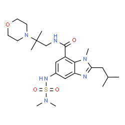 ChemSpider 2D Image | 5-[(Dimethylsulfamoyl)amino]-2-isobutyl-1-methyl-N-[2-methyl-2-(4-morpholinyl)propyl]-1H-benzimidazole-7-carboxamide | C23H38N6O4S