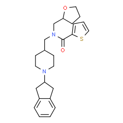 ChemSpider 2D Image | N-{[1-(2,3-Dihydro-1H-inden-2-yl)-4-piperidinyl]methyl}-N-(tetrahydro-2-furanylmethyl)-2-thiophenecarboxamide | C25H32N2O2S