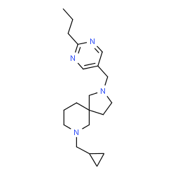 ChemSpider 2D Image | 7-(Cyclopropylmethyl)-2-[(2-propyl-5-pyrimidinyl)methyl]-2,7-diazaspiro[4.5]decane | C20H32N4